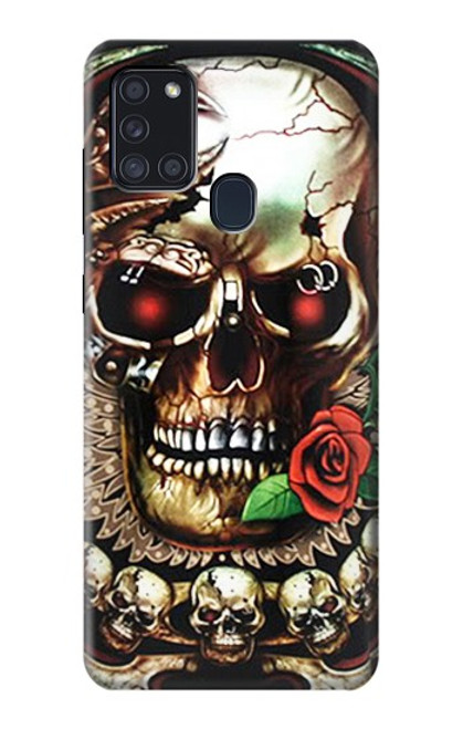 S0753 crâne Wing Etui Coque Housse pour Samsung Galaxy A21s
