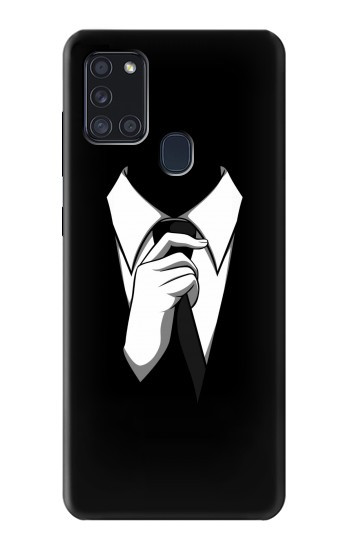 S1591 Anonymous Homme en Costume Noir Etui Coque Housse pour Samsung Galaxy A21s