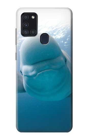 S1801 Béluga Sourire baleine Etui Coque Housse pour Samsung Galaxy A21s