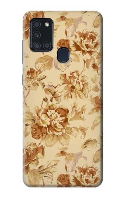 S2180 Motif Fleur Floral Millésime Etui Coque Housse pour Samsung Galaxy A21s