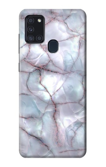 S2316 Bleu foncé Marbre Texture graphique Imprimer Etui Coque Housse pour Samsung Galaxy A21s