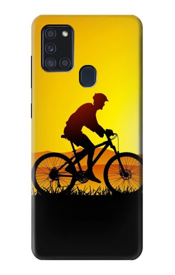 S2385 Vélo Vélo Coucher de soleil Etui Coque Housse pour Samsung Galaxy A21s