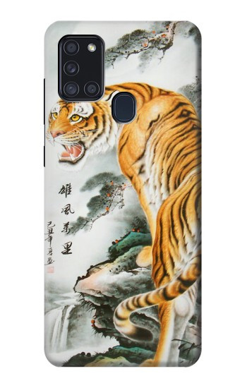 S2750 Peinture orientale Tigre chinois Etui Coque Housse pour Samsung Galaxy A21s