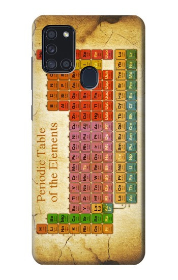 S2934 Millésimé Tableau périodique des éléments Etui Coque Housse pour Samsung Galaxy A21s