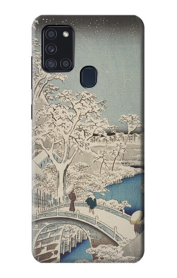S3350 Utagawa Hiroshige Tambour Pont Yuhi Hill à Meguro Etui Coque Housse pour Samsung Galaxy A21s