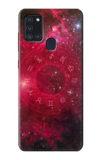 S3368 Zodiaque Rouge Galaxie Etui Coque Housse pour Samsung Galaxy A21s