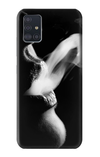 S0917 Sexy lèvres Fille de fumer Etui Coque Housse pour Samsung Galaxy A51 5G