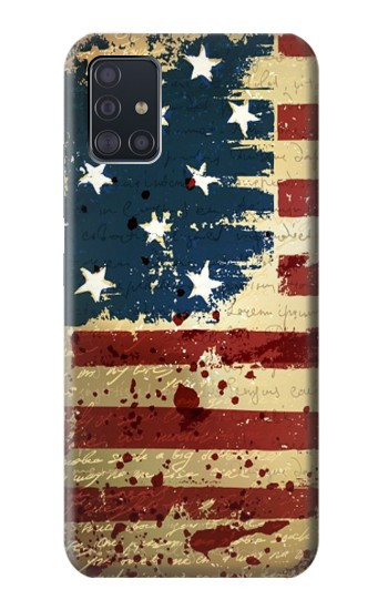 S2349 Old American Drapeau Etui Coque Housse pour Samsung Galaxy A51 5G