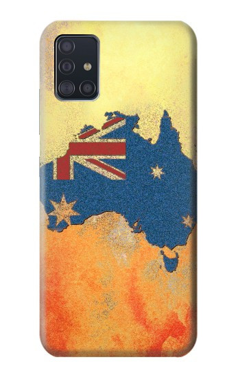 S2494 Australie Drapeau Carte texture de la roche Etui Coque Housse pour Samsung Galaxy A51 5G