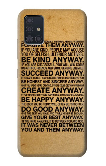 S2513 Mère Teresa Citations Quoi qu'il en soit Etui Coque Housse pour Samsung Galaxy A51 5G