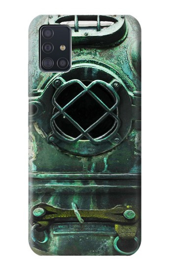 S2632 Antique Mer Profonde Millésime Casque de plongée Etui Coque Housse pour Samsung Galaxy A51 5G