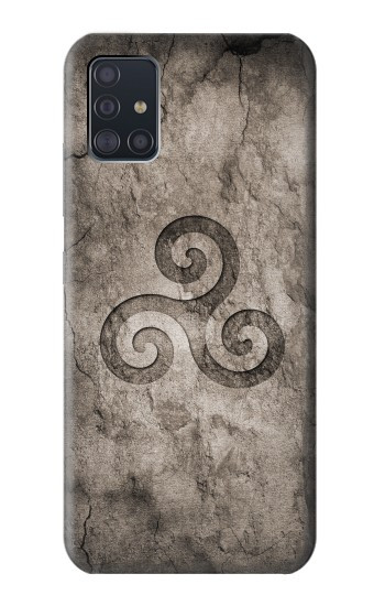 S2892 Symbole Triskele Texture de pierre Etui Coque Housse pour Samsung Galaxy A51 5G