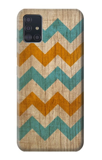 S3033 Bois Chevron Imprimé millésimé Graphic Etui Coque Housse pour Samsung Galaxy A51 5G