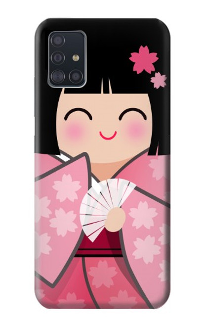 S3042 Japon fille Hina Sakura Kimono Poupée Etui Coque Housse pour Samsung Galaxy A51 5G