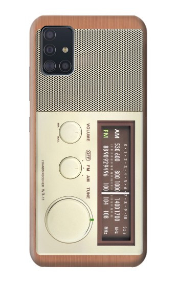 S3165 FM AM en bois Récepteur graphique Etui Coque Housse pour Samsung Galaxy A51 5G