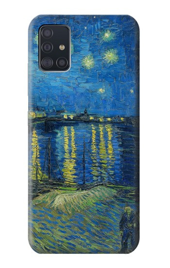 S3336 Van Gogh Nuit étoilée sur le Rhône Etui Coque Housse pour Samsung Galaxy A51 5G