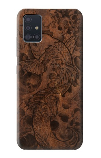 S3405 Graphique poisson Tatouage cuir Imprimer Etui Coque Housse pour Samsung Galaxy A51 5G