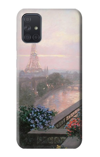 S1443 Terrasse à Paris Eifel Etui Coque Housse pour Samsung Galaxy A71 5G