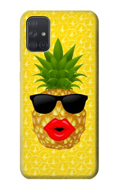 S2443 Baiser drôle d'ananas Lunettes de soleil Etui Coque Housse pour Samsung Galaxy A71 5G