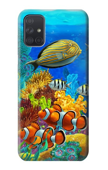 S2568 Mer Poissons marins Coraux Sous-marine Océan Etui Coque Housse pour Samsung Galaxy A71 5G