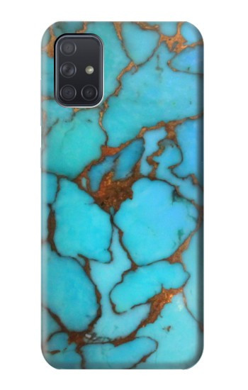 S2685 Aqua Turquoise imprimé graphique Gemme Etui Coque Housse pour Samsung Galaxy A71 5G