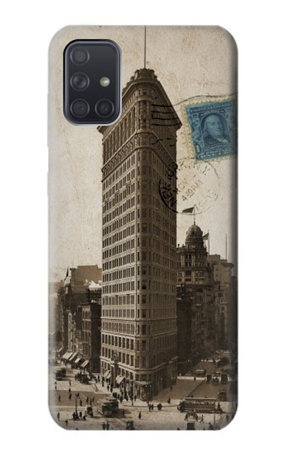 S2832 New York 1903 Flatiron Cartes Postales Bâtiment Etui Coque Housse pour Samsung Galaxy A71 5G