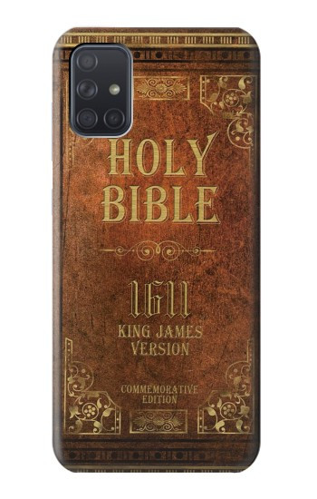 S2890 Holy Bible King James Version 1611 Etui Coque Housse pour Samsung Galaxy A71 5G