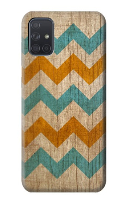 S3033 Bois Chevron Imprimé millésimé Graphic Etui Coque Housse pour Samsung Galaxy A71 5G