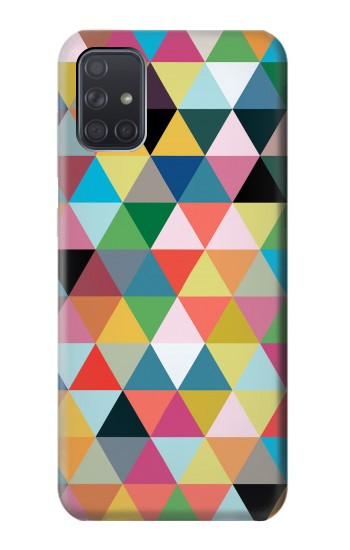 S3049 Triangles Couleurs vibrantes Etui Coque Housse pour Samsung Galaxy A71 5G