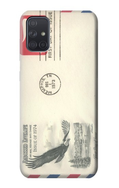 S3551 Art de l'millésimé de la poste enveloppe aérienne Etui Coque Housse pour Samsung Galaxy A71 5G