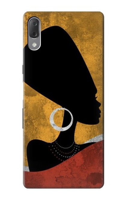 S3453 Africaine Reine Néfertiti Silhouette Etui Coque Housse pour Sony Xperia L3