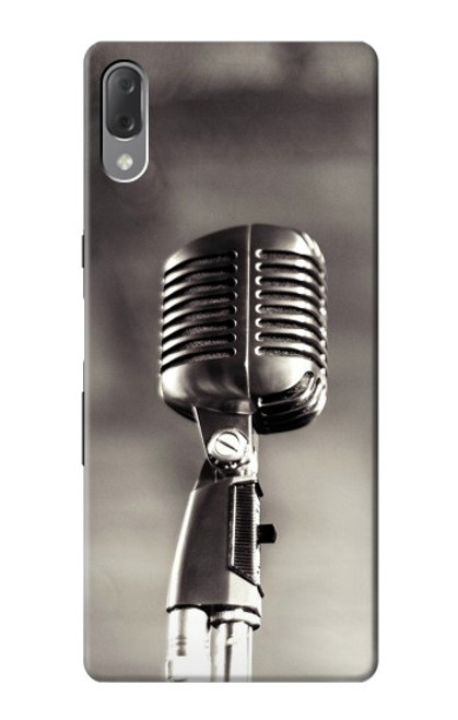 S3495 Microphone millésimé Etui Coque Housse pour Sony Xperia L3