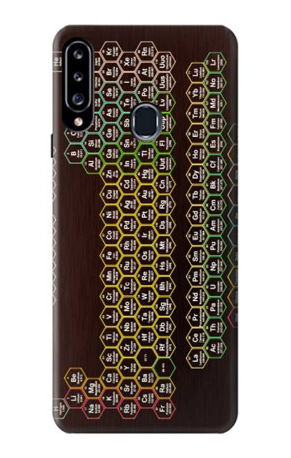 S3544 Néon Honeycomb Tableau périodique Etui Coque Housse pour Samsung Galaxy A20s