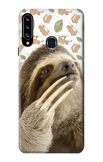 S3559 Motif Sloth Etui Coque Housse pour Samsung Galaxy A20s