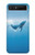 S0843 Baleine bleue Etui Coque Housse pour Samsung Galaxy Z Flip 5G