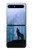 S0935 Loup Hurlant dans la forêt Etui Coque Housse pour Samsung Galaxy Z Flip 5G