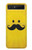 S1145 Soleil jaune Mustache Etui Coque Housse pour Samsung Galaxy Z Flip 5G