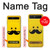 S1145 Soleil jaune Mustache Etui Coque Housse pour Samsung Galaxy Z Flip 5G