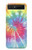 S1697 Tie Dye coloré imprimé graphique Etui Coque Housse pour Samsung Galaxy Z Flip 5G