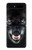 S2823 Noir Loup Bleu Yeux Visage Etui Coque Housse pour Samsung Galaxy Z Flip 5G