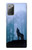 S0935 Loup Hurlant dans la forêt Etui Coque Housse pour Samsung Galaxy Note 20