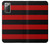 S2638 Noir et Rouge rayé Etui Coque Housse pour Samsung Galaxy Note 20