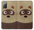 S2825 Mignon raton laveur animé Dessin Etui Coque Housse pour Samsung Galaxy Note 20