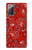 S3354 Rouge classique Bandana Etui Coque Housse pour Samsung Galaxy Note 20