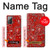 S3354 Rouge classique Bandana Etui Coque Housse pour Samsung Galaxy Note 20
