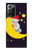 S2849 Mignon Lune Nuit Sleepy Chouette Etui Coque Housse pour Samsung Galaxy Note 20 Ultra, Ultra 5G