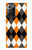 S3421 Noir Orange Blanc Argyle Plaid Etui Coque Housse pour Samsung Galaxy Note 20 Ultra, Ultra 5G
