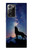 S3555 Loup Hurlant Million étoiles Etui Coque Housse pour Samsung Galaxy Note 20 Ultra, Ultra 5G