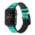 CA0291 Turquoise Gemstone Texture Graphic Printed Leather & Silicone Smart Watch Band Strap For Apple Watch iWatch
