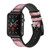 CA0465 Pink Marble Texture Leather & Silicone Smart Watch Band Strap For Apple Watch iWatch